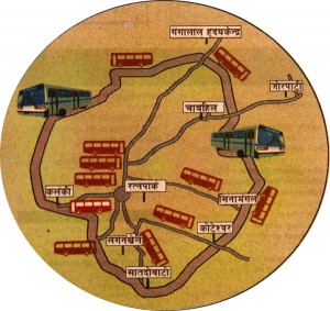 Routes of night bus service